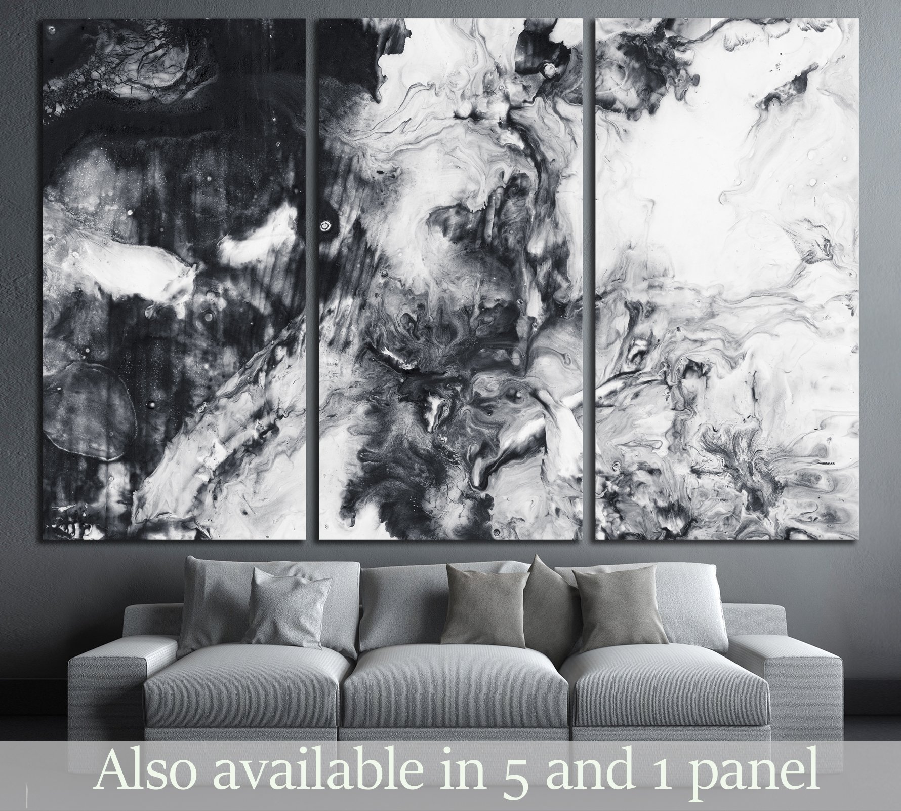 1780x1601 Oil Painting Wall Art - Painting In Black And White