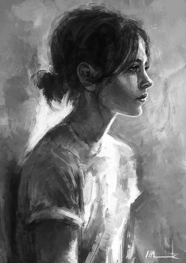 600x848 Amazing Digital Paintings Digital, Woman And Black - Painting In Black And White