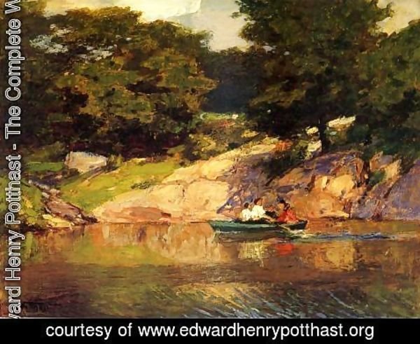 600x491 Edward Henry Potthast - Painting In Central Park