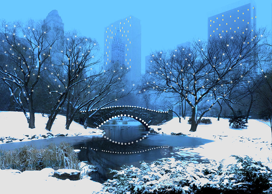 900x642 New York Winter In Central Park For The Holidays Painting By - Painting In Central Park