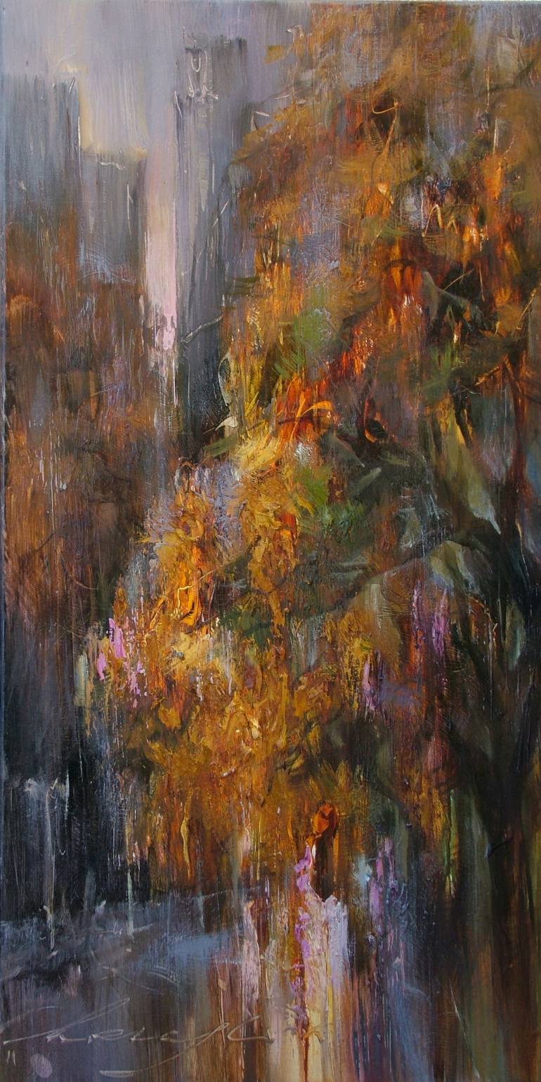 770x1540 Saatchi Art Evening In Central Reserved Painting - Painting In Central Park
