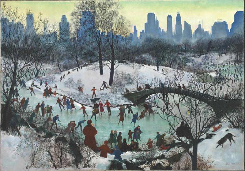 800x559 Skating In Central Park Smithsonian American Art Museum - Painting In Central Park