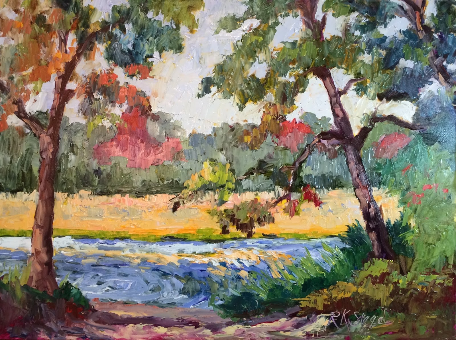1600x1195 Roxanne Steed's Painting A Day Fall Color On The Connecticut - Painting In Ct