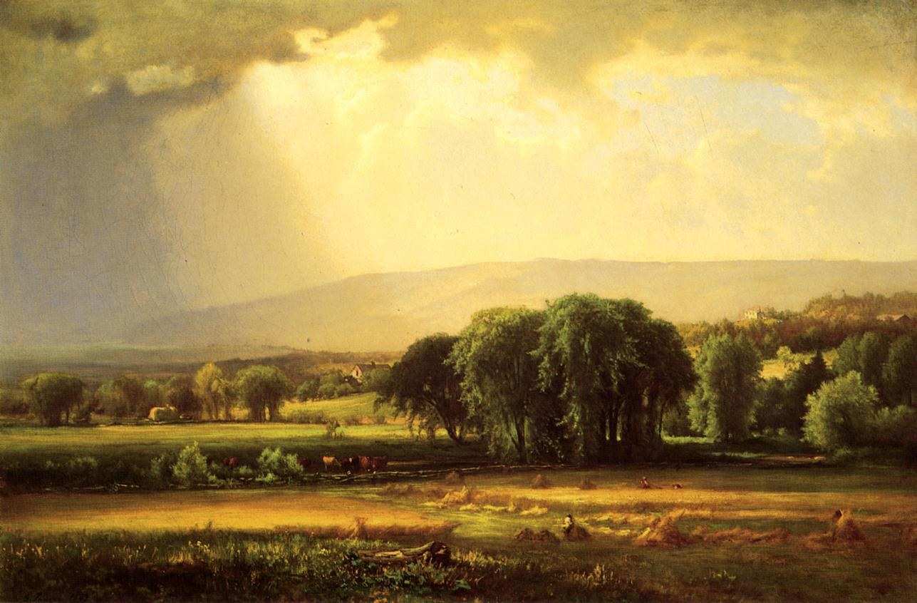 1287x846 Valley Painting Luxury George Inness Harvest Scene In The Delaware - Painting In Delaware