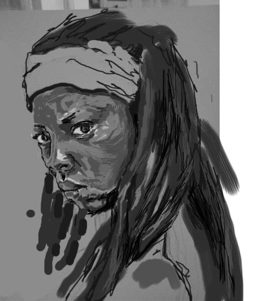 553x609 Make A Digital Painting Or Drawing Portrait In Grayscale By Sumilidon - Painting In Grayscale