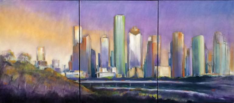 770x341 Saatchi Art Houston Skyline Painting By Joseph Hutchinson - Painting In Houston