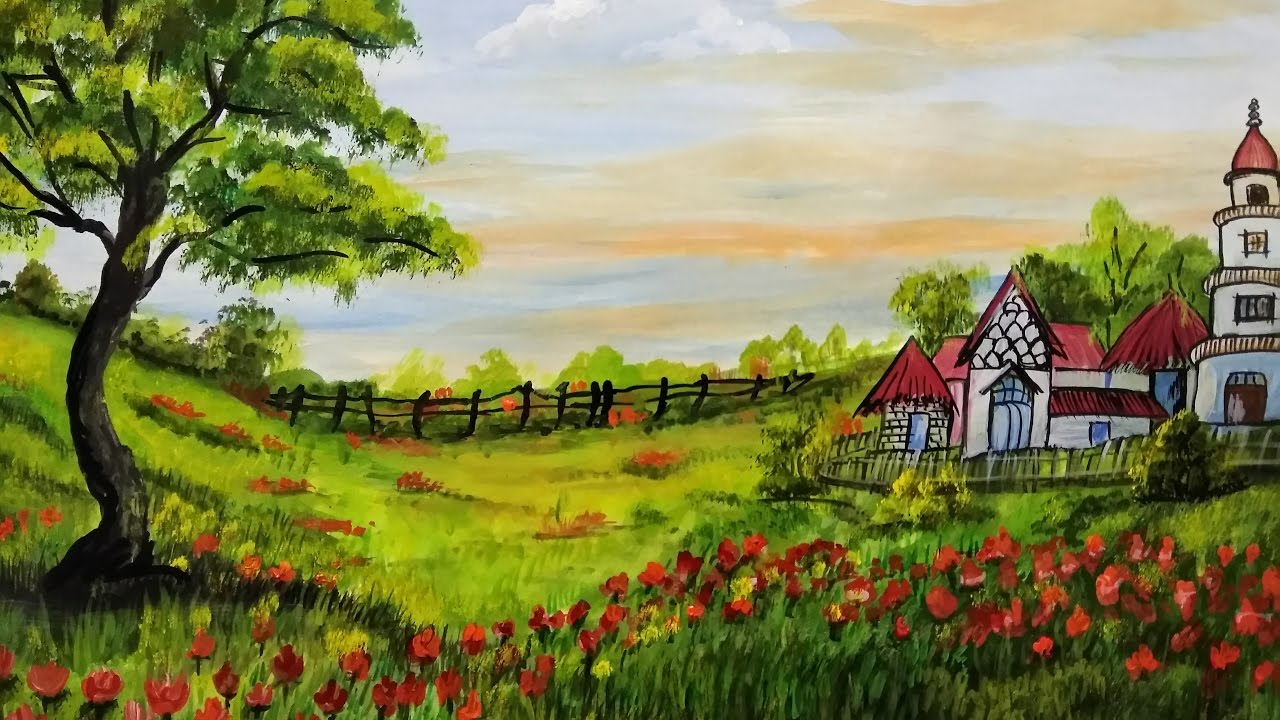 1280x720 Easy Landscape Painting - Painting In Nature