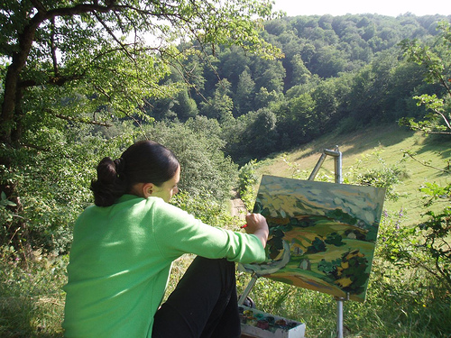 500x375 Open Air Painting In Tuscany Countryside - Painting In Nature