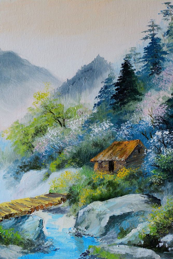 667x1000 Buy Landscape With House By Community Artists Group@ Rs. 5290 - Painting In Nature