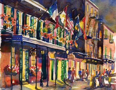 400x309 New Orleans Dusk Watercolor Painting Tutorial - Painting In New Orleans