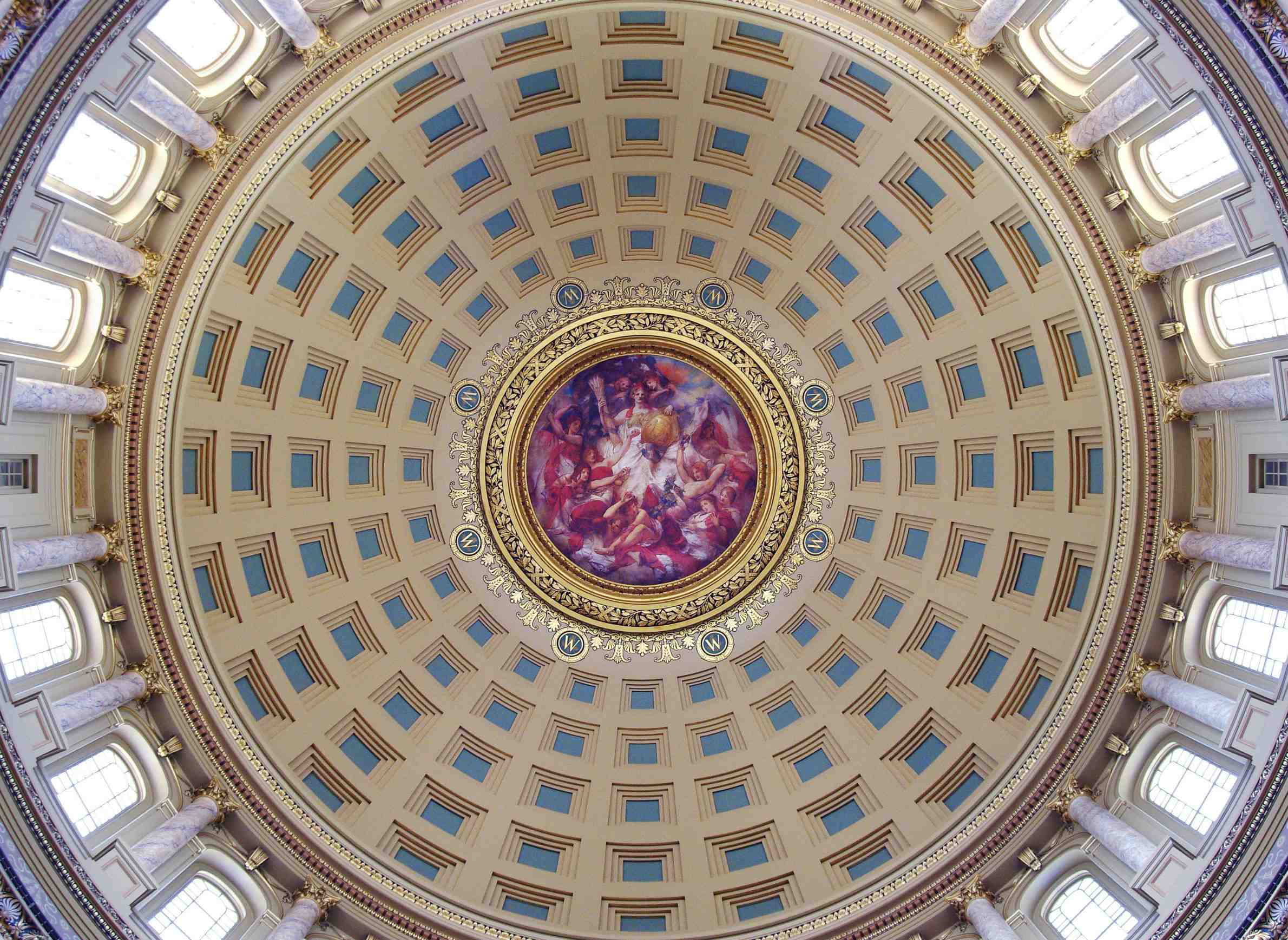 2380x1738 How Sculptors And Muralists Made Wisconsin's Capitol Building - Painting In The Capitol Dome