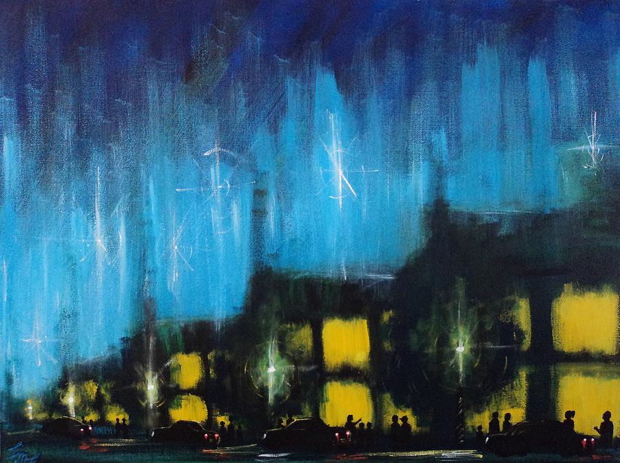 900x672 Cold Nights Warm Lights Painting By Timothy Michaels Flores - Painting In The Cold