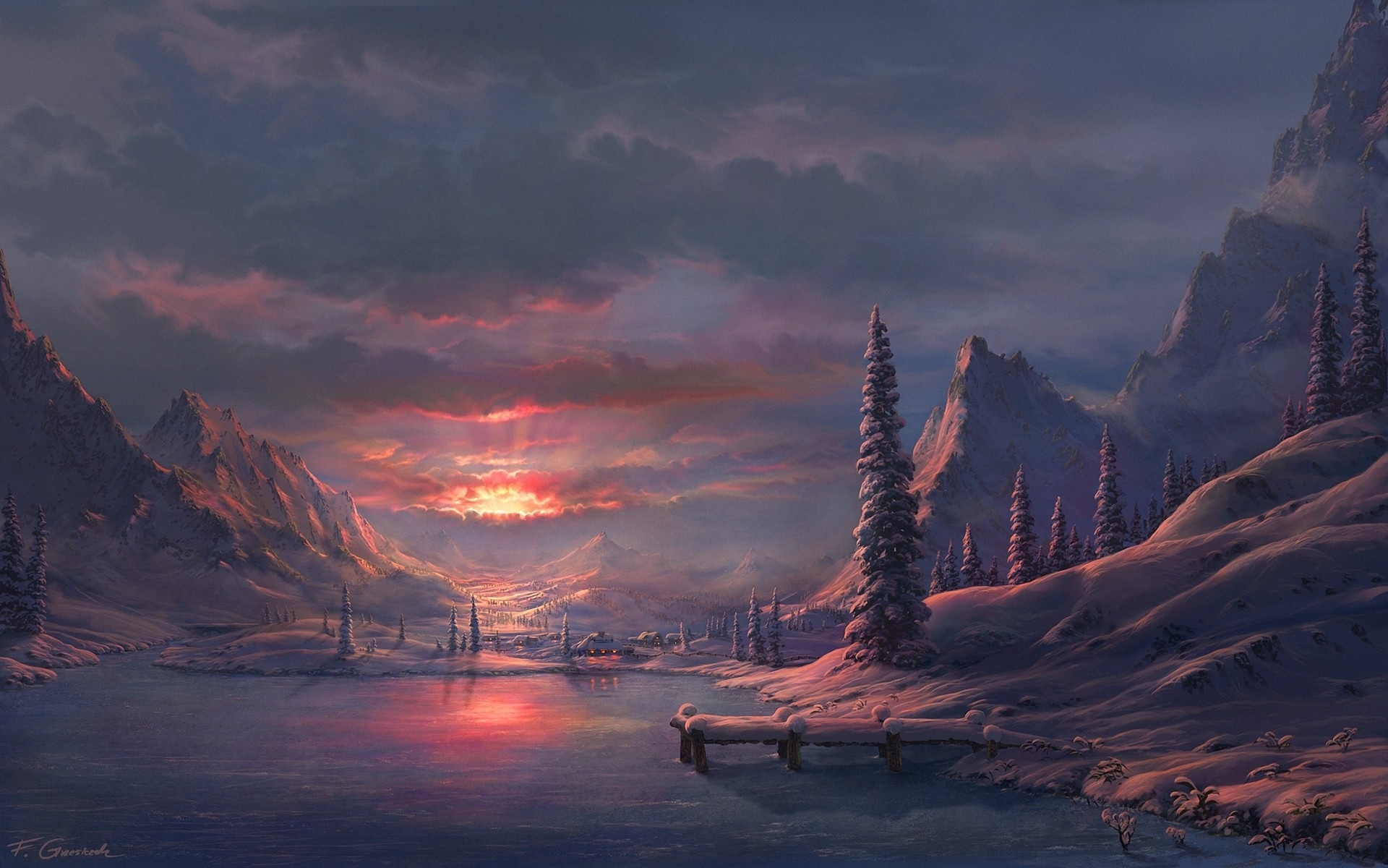 1920x1200 Snow Cold Painting - Painting In The Cold