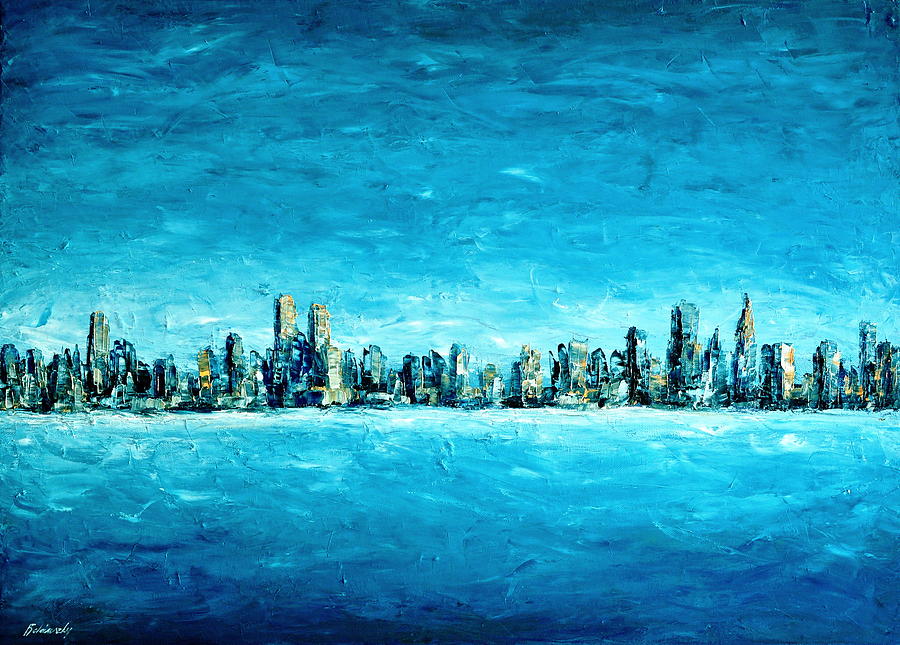 900x645 Cold City Painting By Beata Belanszky Demko - Painting In The Cold