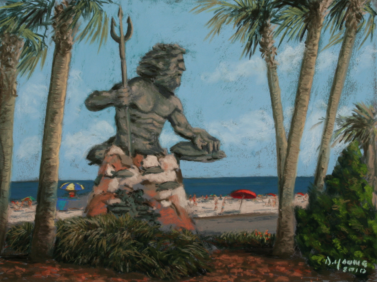 1200x898 Painting King Neptune Storms Virginia Beach (Original Art By - Painting In Virginia Beach