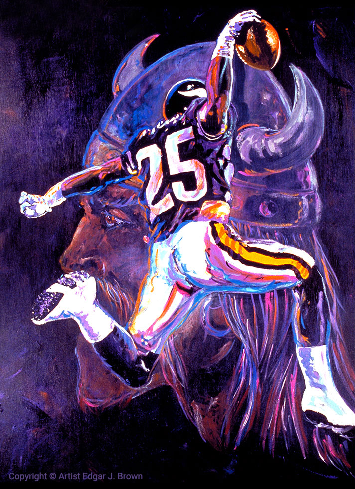 712x980 Minnesota Vikings Artwork By Artist Edgar J. Brown - Painting J