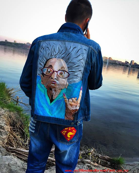 570x713 Women's Clothes Hand Painted Denim Jacket Jacket With Painting - Painting Jacket