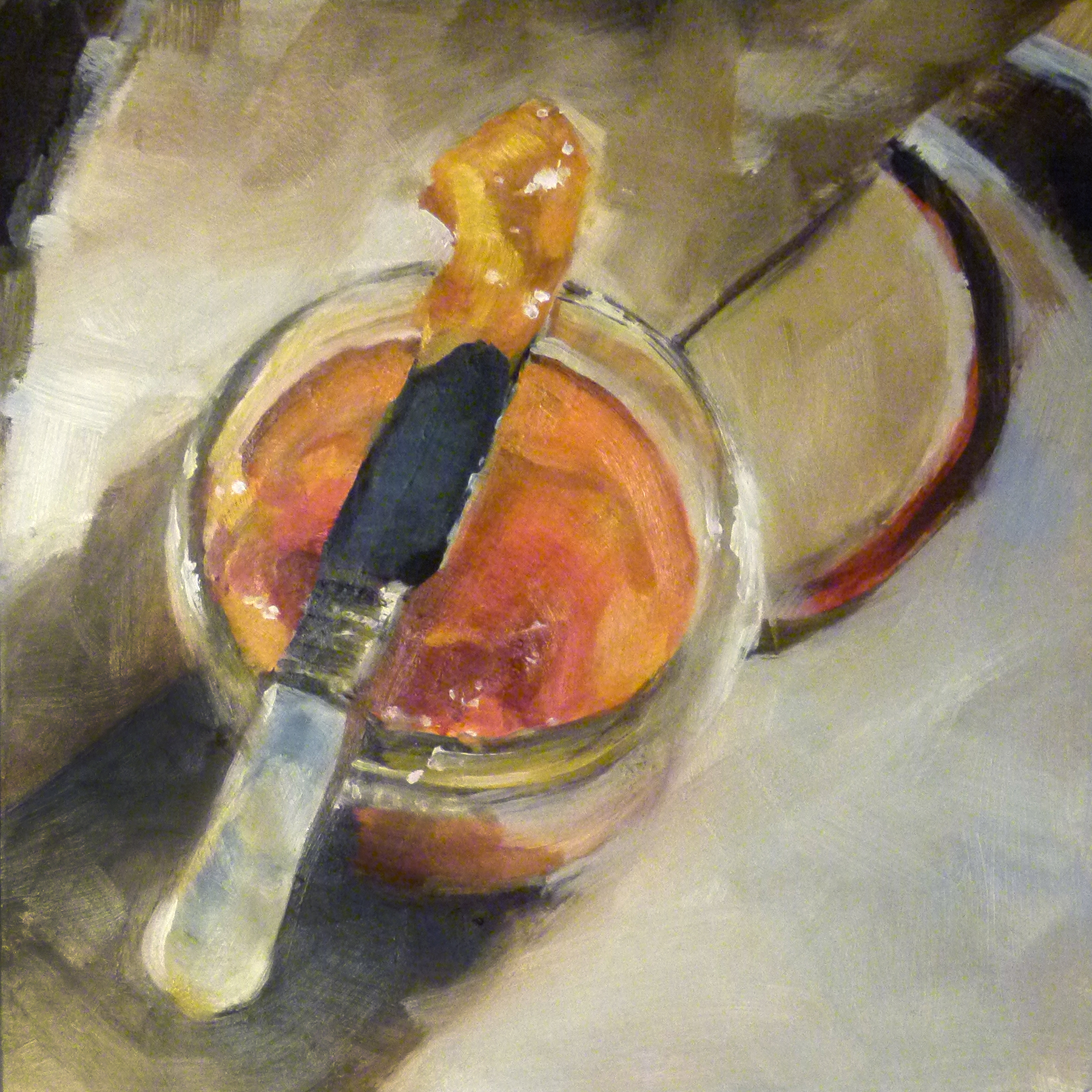 1800x1800 Oil Painting Of Peach Jam Deb Anderson, Painting - Painting Jam