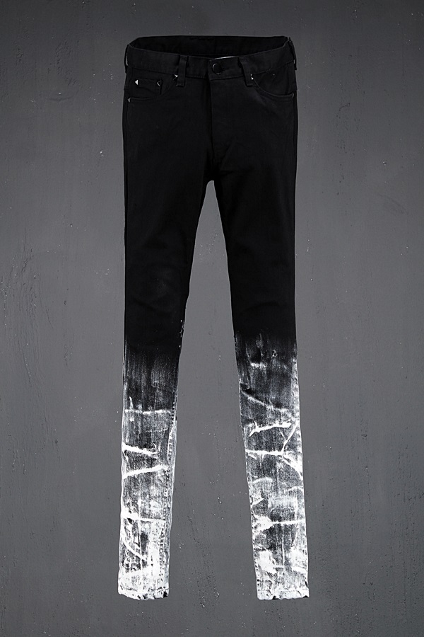 600x900 Clothing Bottom Denims Custom Painted Leg Black Skinny Jeans - Painting Jeans