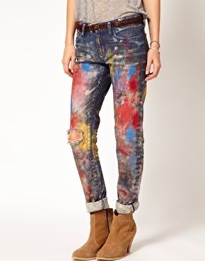 290x370 Damps Grove Boyfriend Jean Raph Lauren, Paint Splatter - Painting Jeans