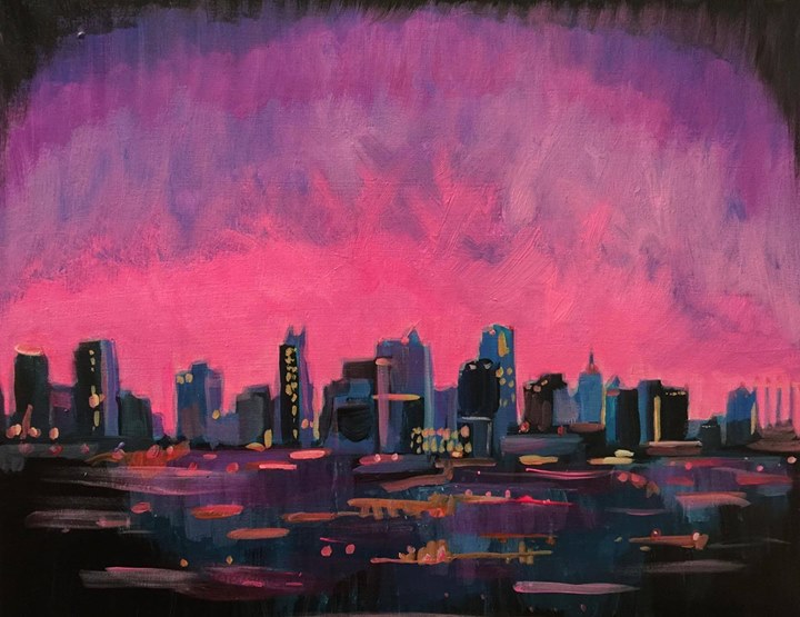 720x555 Paint And Sip City Skyline - Painting Kansas City