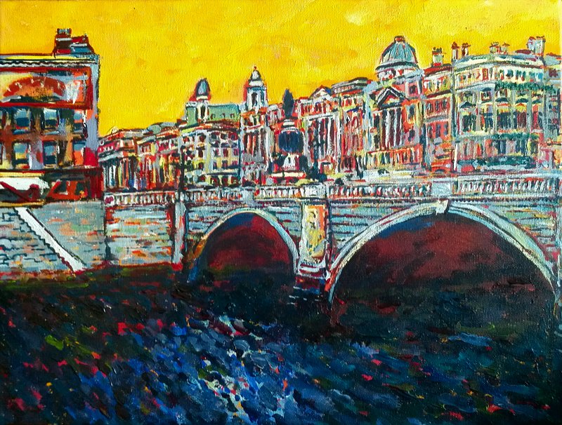 800x606 Painting O'Connell Bridge [ Irish Kc ] Kansas City Irish - Painting Kansas City