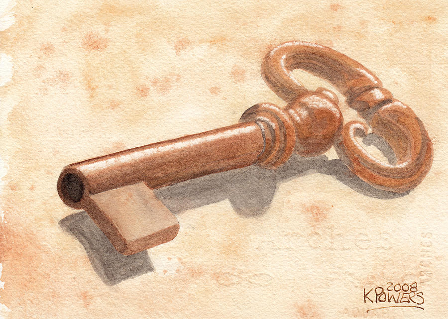 900x641 Skeleton Key Painting By Ken Powers - Painting Key