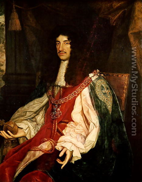 467x600 Portrait Of King Charles Ii, C.1660 65 By John Michael Wright - Painting Kings