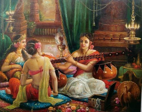 499x395 Paintings Of Beautiful Indian Ladies, - Painting Ladies