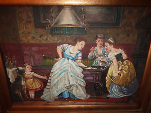 300x225 Charles Edouard Boutibonne Woman Ladies Playing Billiards Pool - Painting Ladies