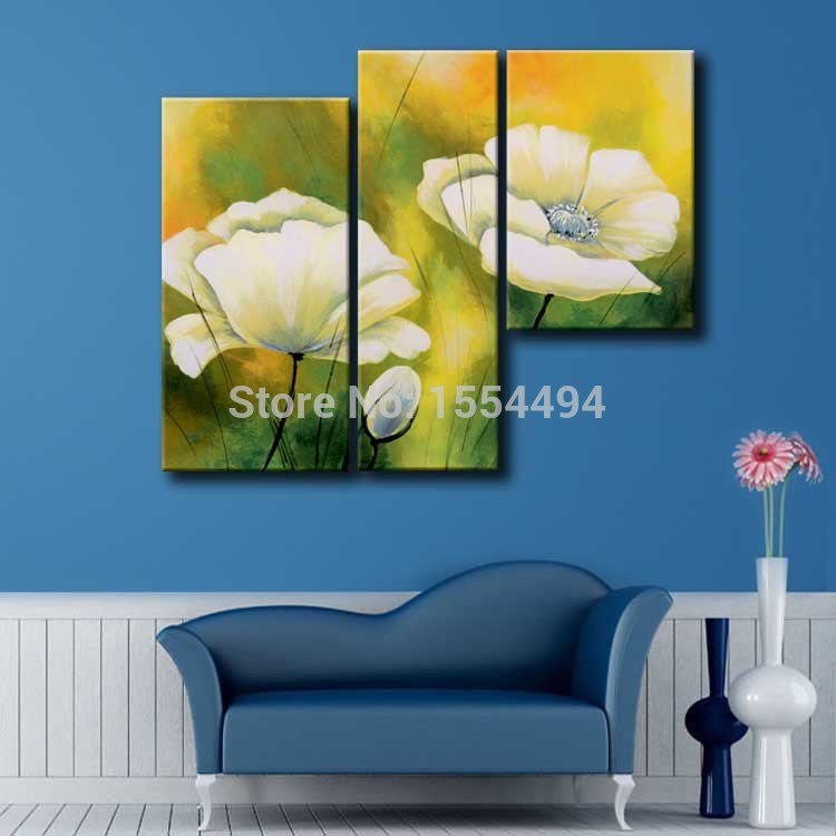750x750 Framed ! Stretched ! Hand Painted Canvas Oil Painting Large - Painting Large Flowers
