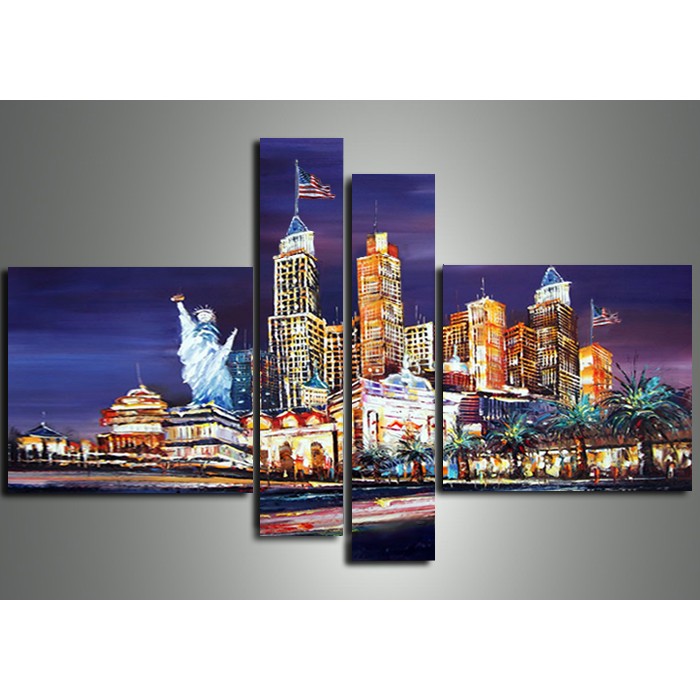 700x700 Las Vegas Cityscape Painting - Painting Las Vegas