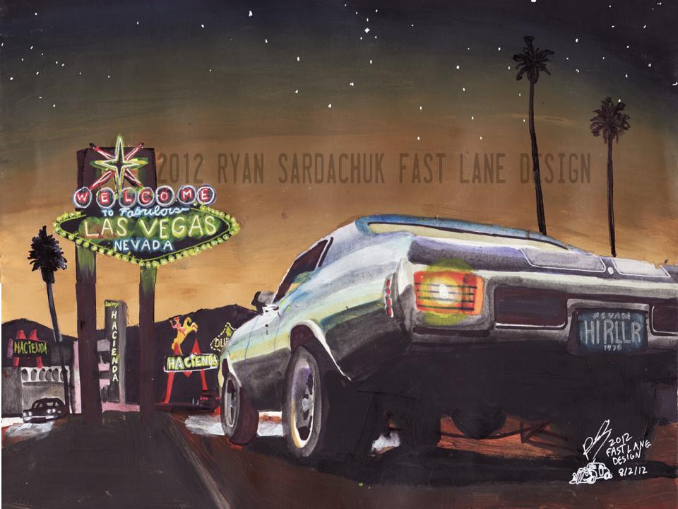 960x720 1970 Chevy Chevelle In Las Vegas (Painting) By - Painting Las Vegas