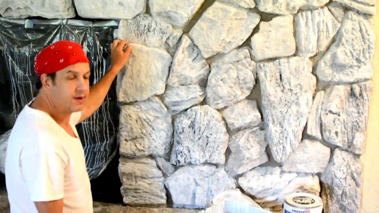 1280x720 How To Paint Update An Old Stone Or Brick Fireplace Or Wall - Painting Lava Rock