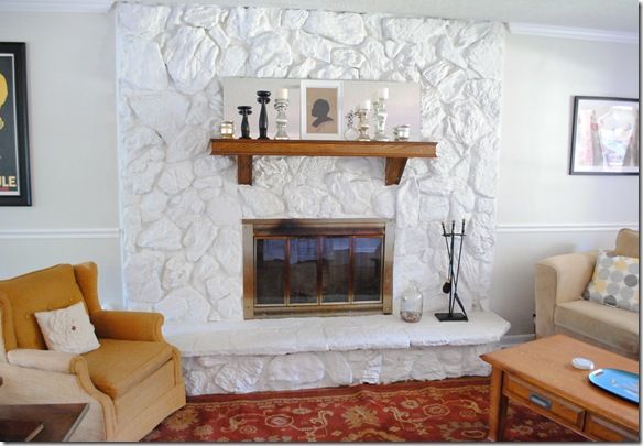 584x405 Painted Lava Rock Fireplace. House Projects. Rock - Painting Lava Rock