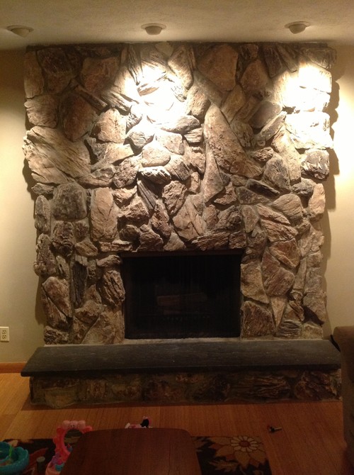 500x670 Painting Lava Rock Fireplace - Painting Lava Rock