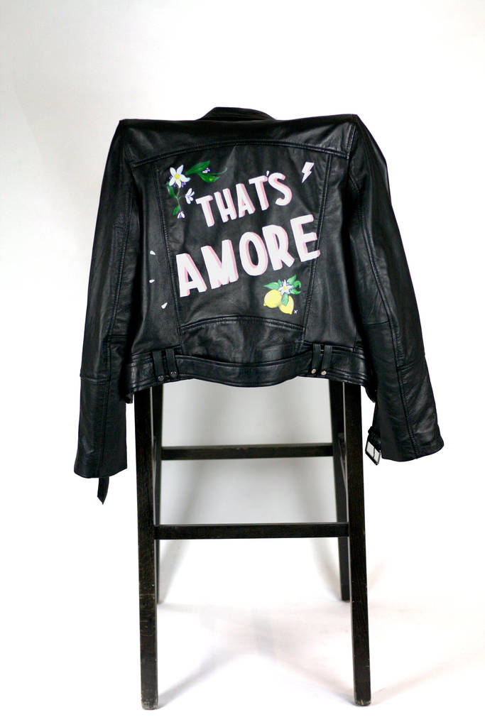 683x1024 Customised Painting Onto Bespoke Leather Jacket By Jo Bird - Painting Leather Jacket