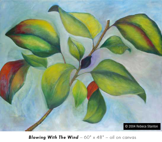 547x480 Rebecca Stanton - Painting Leaves On Canvas