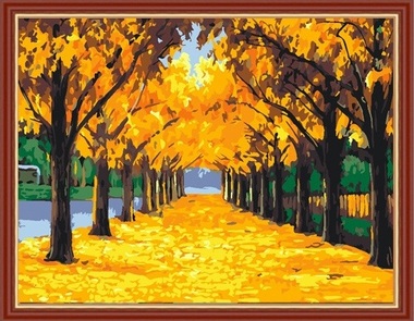 380x295 Painting By Numbers 40x50cm - Painting Leaves On Trees