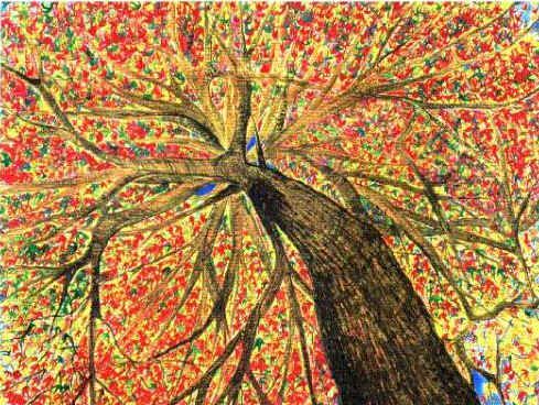 489x368 Blanket Of Leaves - Painting Leaves On Trees