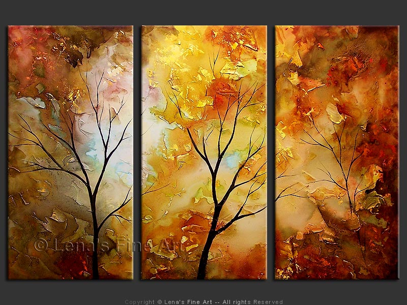 800x600 Colors Of The Falling Leaves Art By Lena - Painting Leaves On Trees