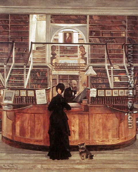481x600 Philadelphia Library, 1875 By George Bacon Wood - Painting Library