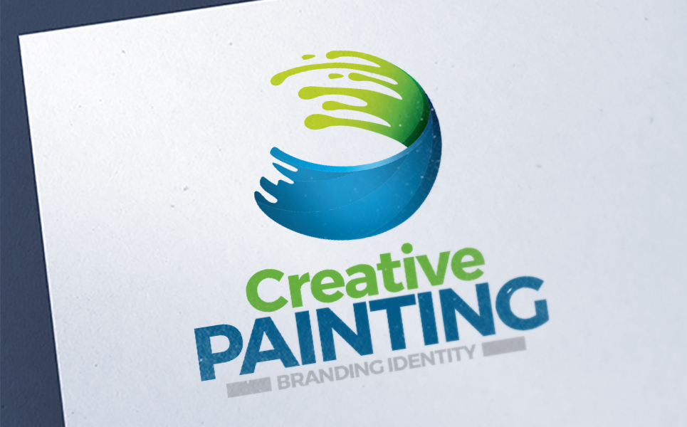 965x600 Creative Painting Art Brush Color Splash Design Logo Template - Painting Logo