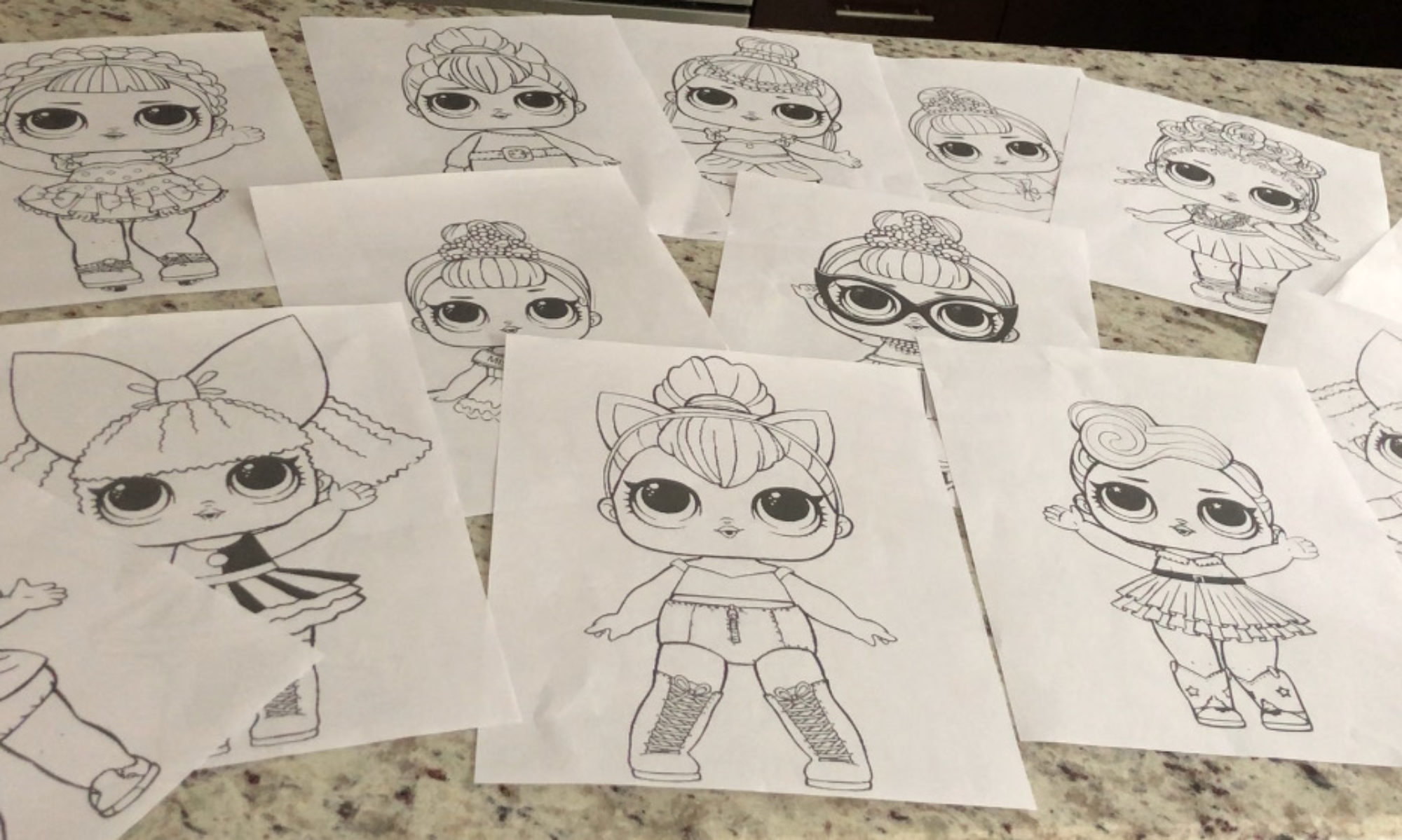 2000x1199 Lol Surprise Doll Coloring Pages Color All Of Your Favorite - Painting Lol Dolls