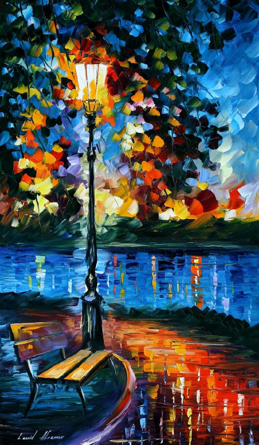 844x1448 Charm Of Loneliness Palette Knife Oil Painting On Canvas By - Painting Loneliness
