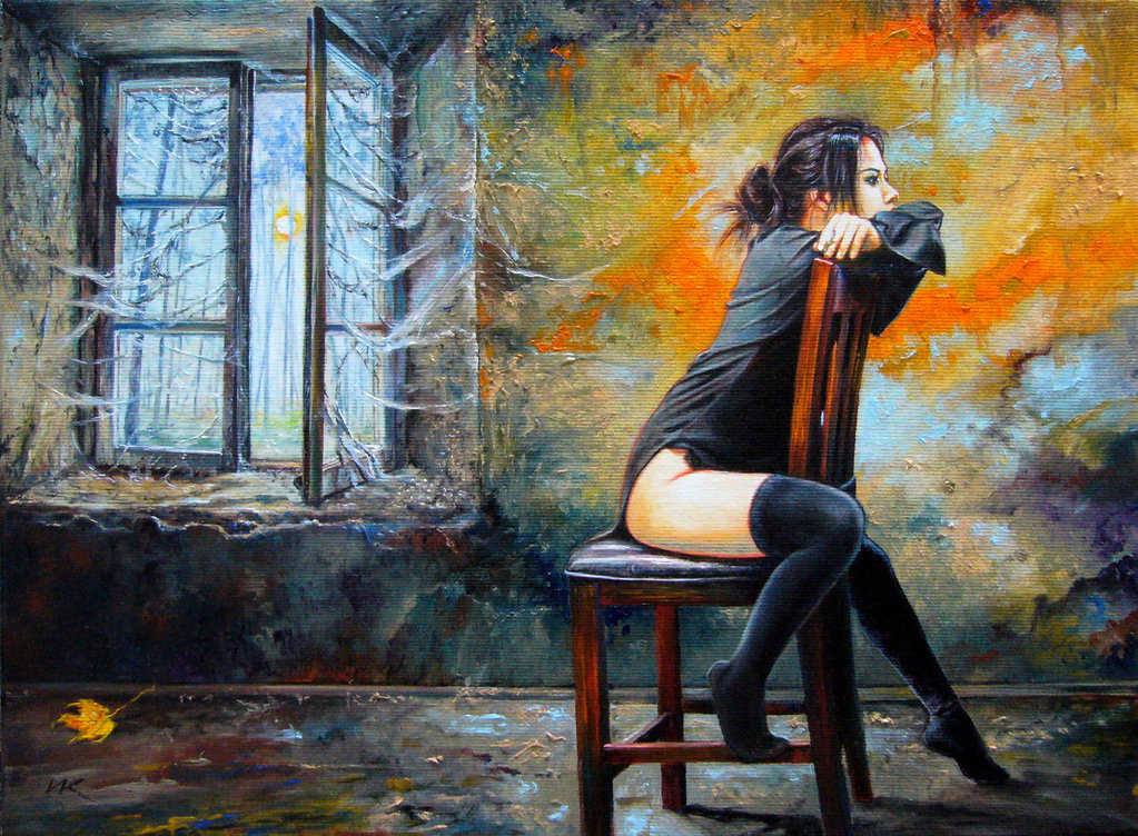 1023x752 In Connection With Loneliness By Bohomaz13 - Painting Loneliness
