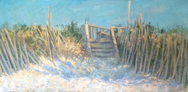 640x312 Long Island Dune Steps Painting By Bart Deceglie - Painting Long Island