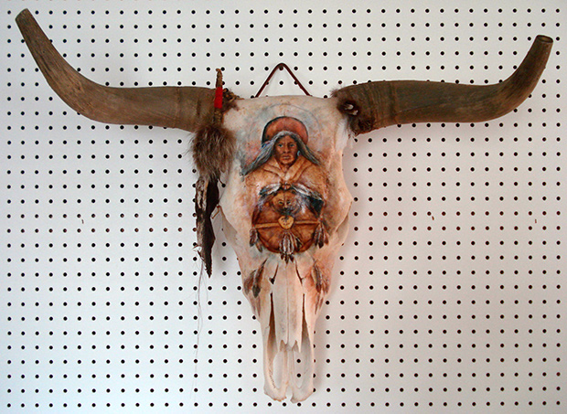 620x453 Painted Cow Skulls Billye Woodford - Painting Longhorn Skull