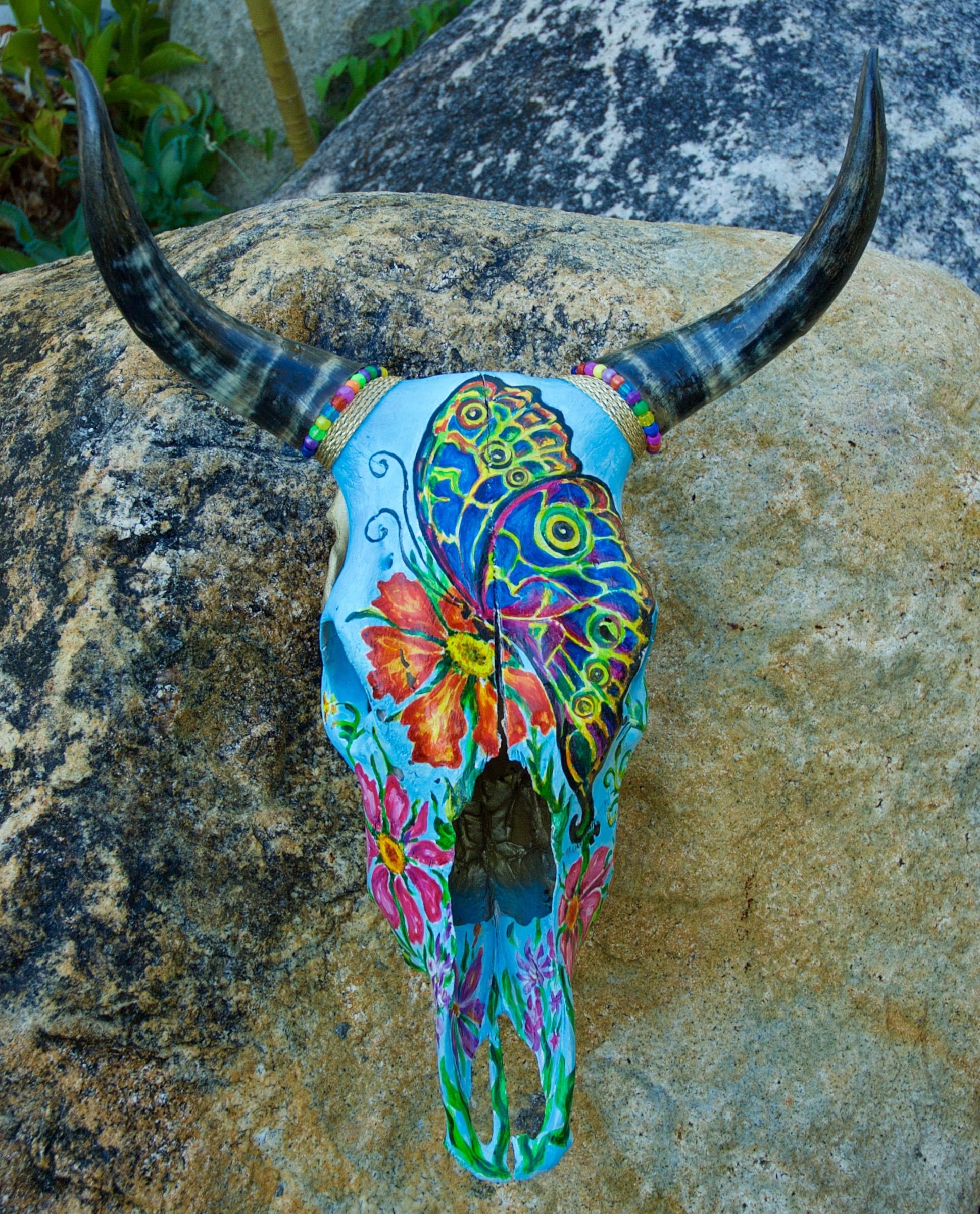 1940x2404 Pin By April Tomme On Antlers And Skulls - Painting Longhorn Skull
