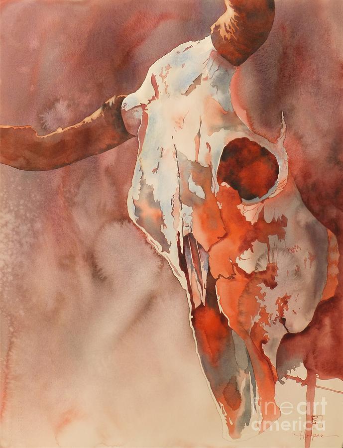 689x900 Cow Skull Paintings Fine Art America - Painting Longhorn Skull